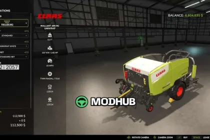 Прес-підбирач CLAAS ROLLANT 455 UNIWRAP Speedy для FS25 — 2