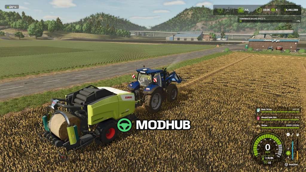 Прес-підбирач CLAAS ROLLANT 455 UNIWRAP Speedy для FS25