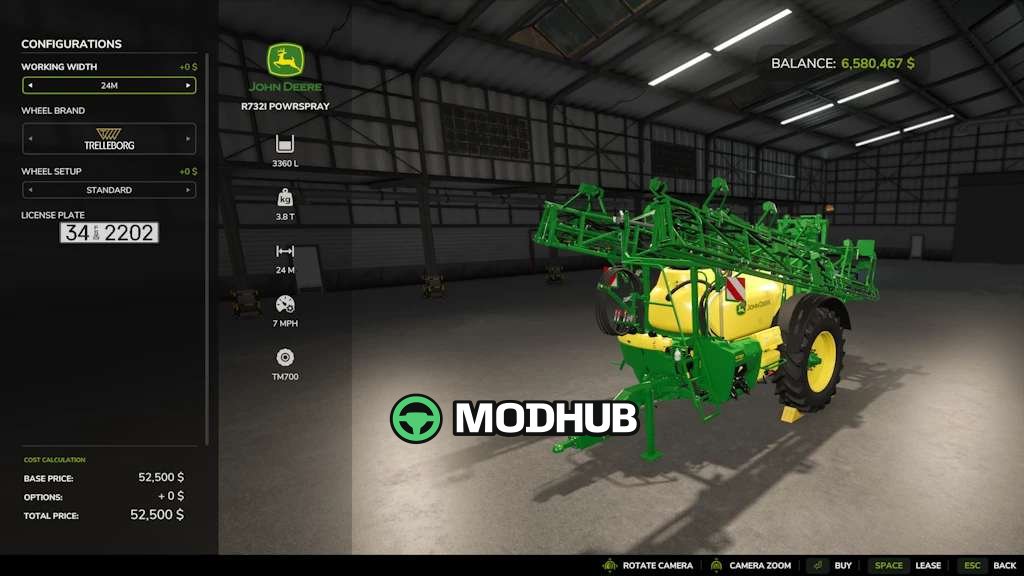 Обприскувач John Deere Precision Farming Sprayers v2.0 для FS25