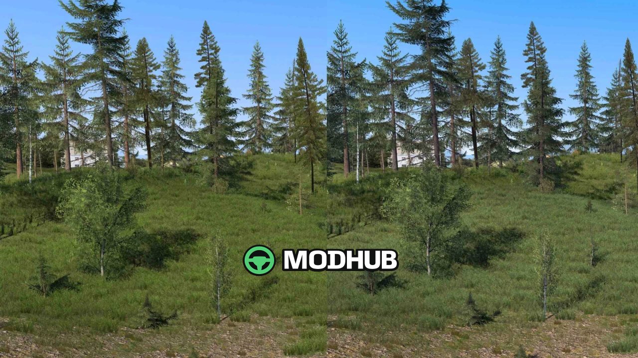 Аддон Tree Improved Low Saturation v1.0 для ETS2