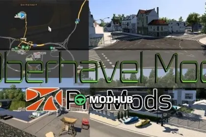 Карта Oberhavel Map Addon для Promods v1.7.4 1.61 ETS2