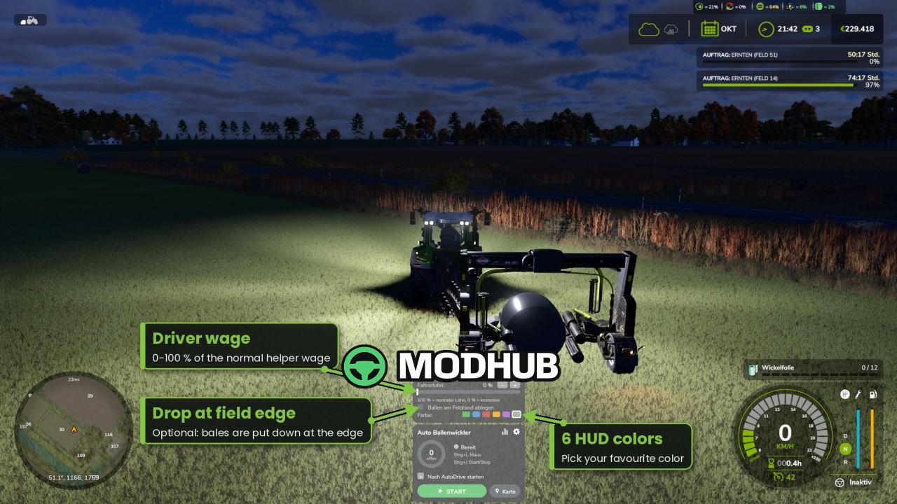 Автоматичний обмотувач тюків Auto Bale Wrapper V1.1.2 для FS25