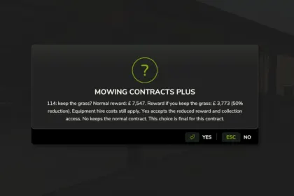 Скрипт Mowing Contracts Plus для Farming Simulator 25