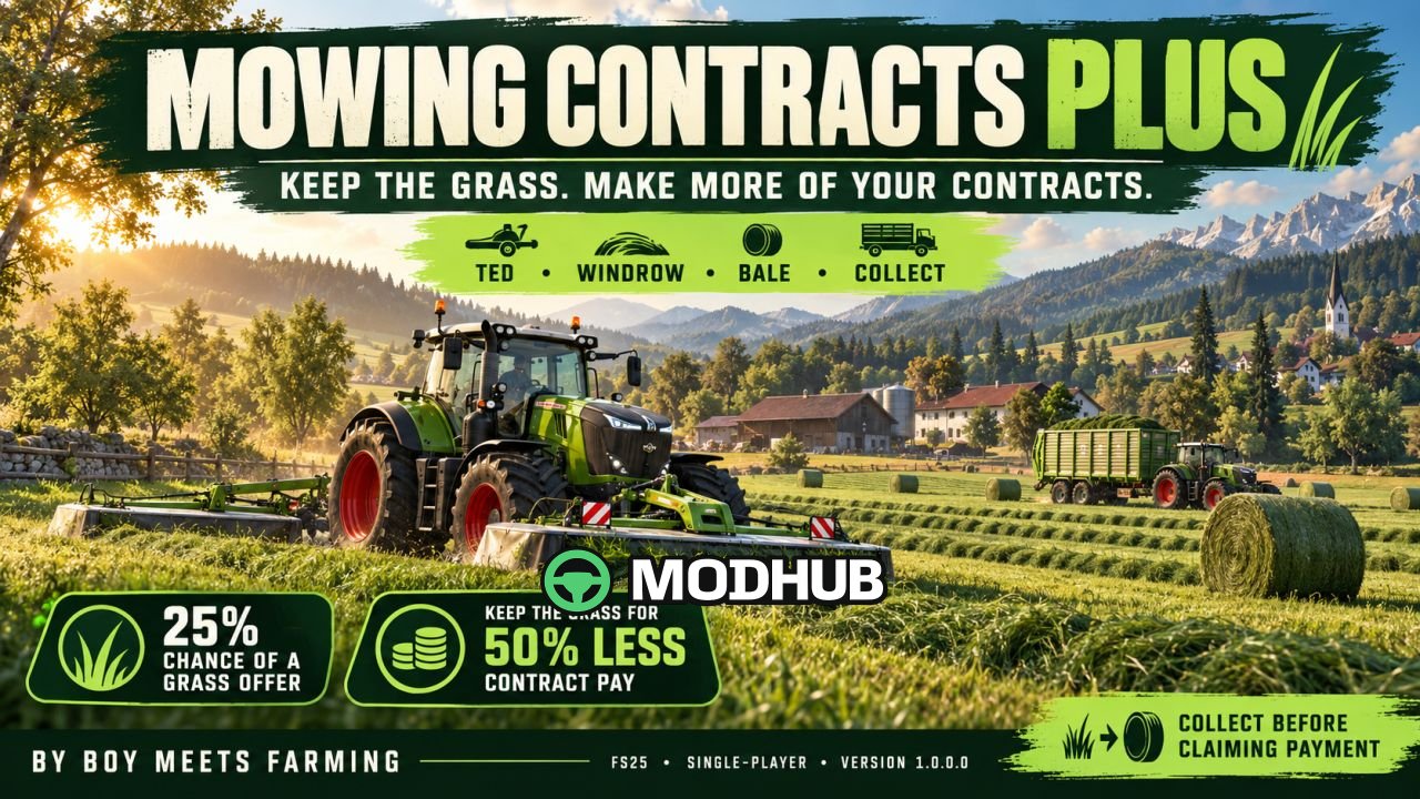 Скрипт Mowing Contracts Plus V1.0 для FS25