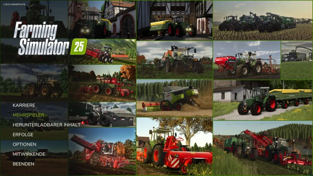 Stylish Main Menu Background Collage for Farming Simulator 25 — New Main Menu Background