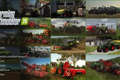 Stylish Main Menu Background Collage for Farming Simulator 25 — New Main Menu Background