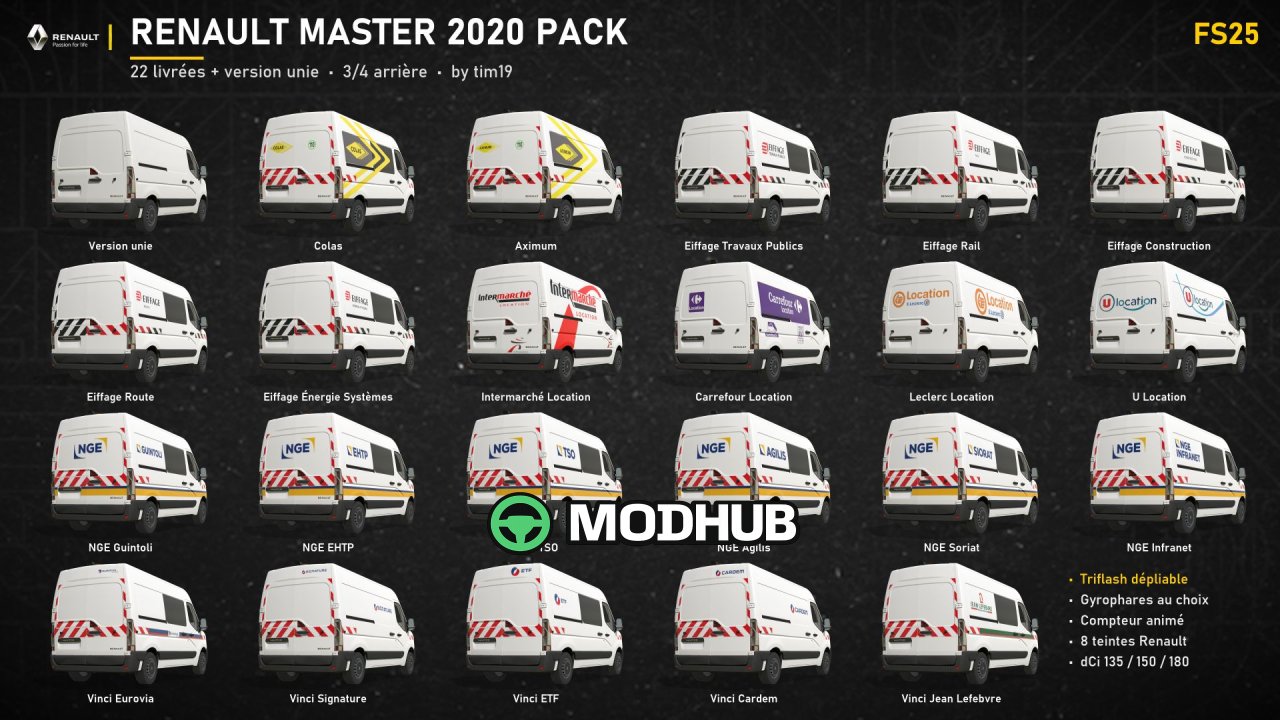 Фургон Renault Master 2020 Pack для FS25