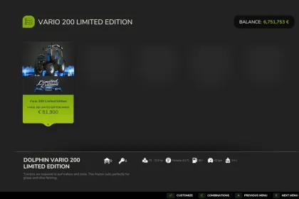Трактор Fendt Vario 200 Limited Edition для Farming Simulator 25 — 2