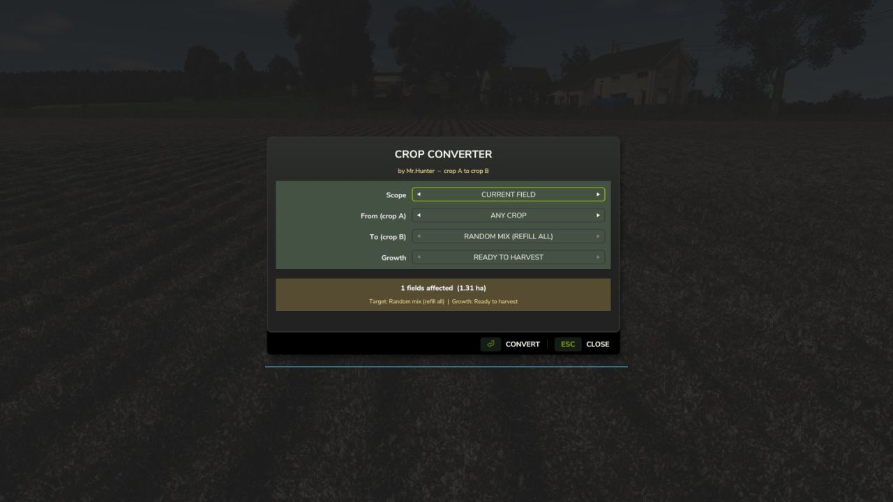 Мод Crop Converter для Farming Simulator 25