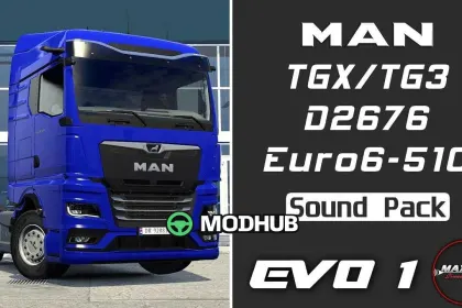 Pakiet dźwięków MAN TGX (TG3) 510 D2676 do ETS2