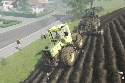 Effektiver Steinsammler Elho Scorpio 550 mit realistischer Anpassung an das Gelände für FS25 — 3