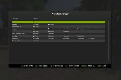 Efficient Productions Manager for Farming Simulator 25 — Smart Production Management — 2
