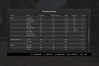 Efficient Productions Manager for Farming Simulator 25 — Smart Production Management — 5