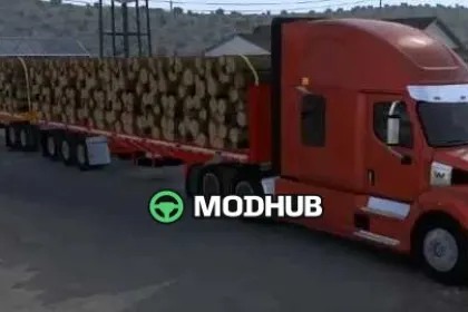 Причіп Flat Double Full Trailer with Loads of Goods v1.0 для ATS