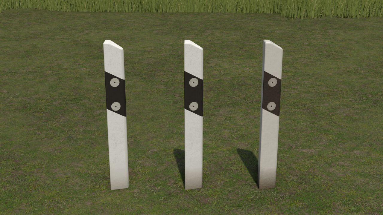 Realistic German Guide Posts (Prefab) — German Road Posts for FS25 Map