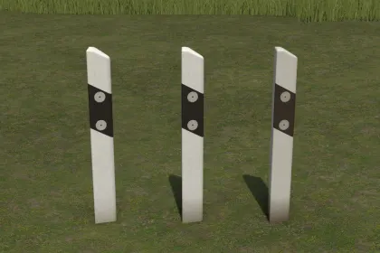 Realistic German Guide Posts (Prefab) — German Road Posts for FS25 Map — 3