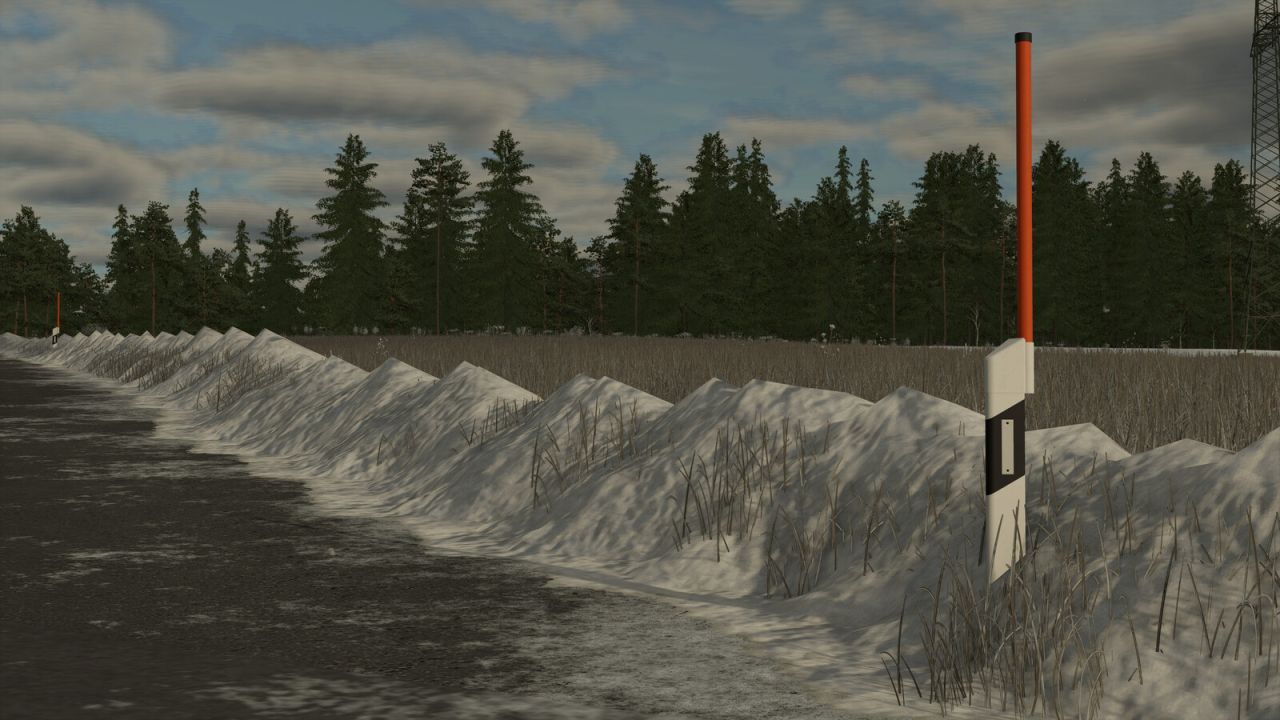 Realistic German Guide Posts (Prefab) — German Road Posts for FS25 Map