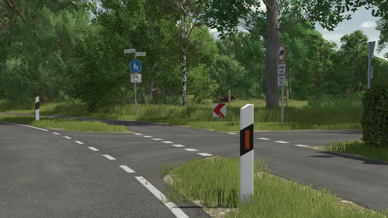 Realistic German Guide Posts (Prefab) — German Road Posts for FS25 Map