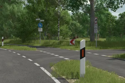 Realistic German Guide Posts (Prefab) — German Road Posts for FS25 Map — 6