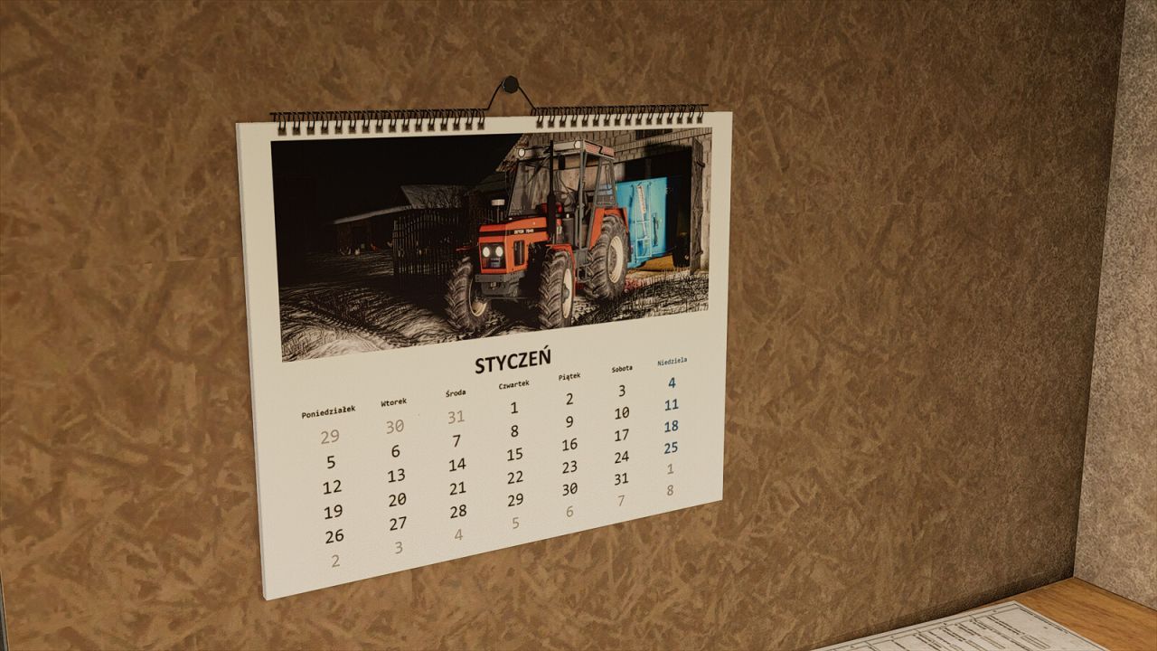 Decorative Polish Calendar (Prefab) — Atmospheric Detail for FS25 - Screenshots