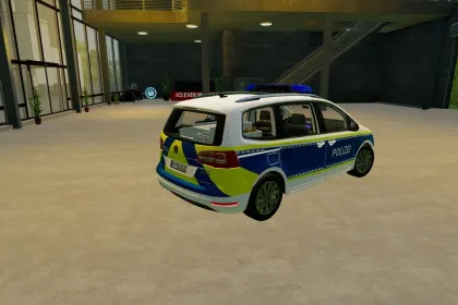 Автомобіль Volkswagen Sharan 2016 Lower Saxony Police для Farming Simulator 22 — 2