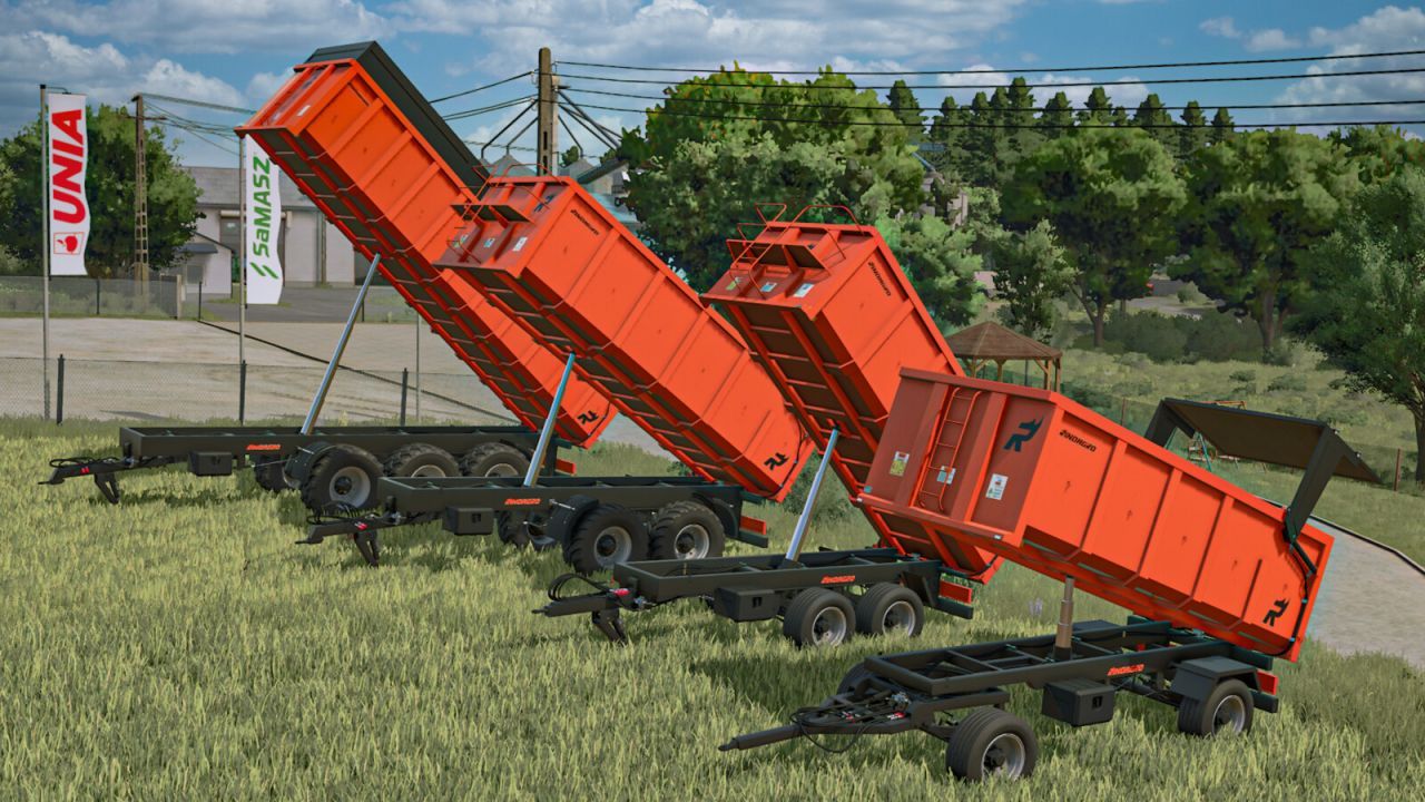 Efektywny Pak Przyczep Wywrotki Rinoagro Tipping Trailer Pack dla Farming Simulator 25
