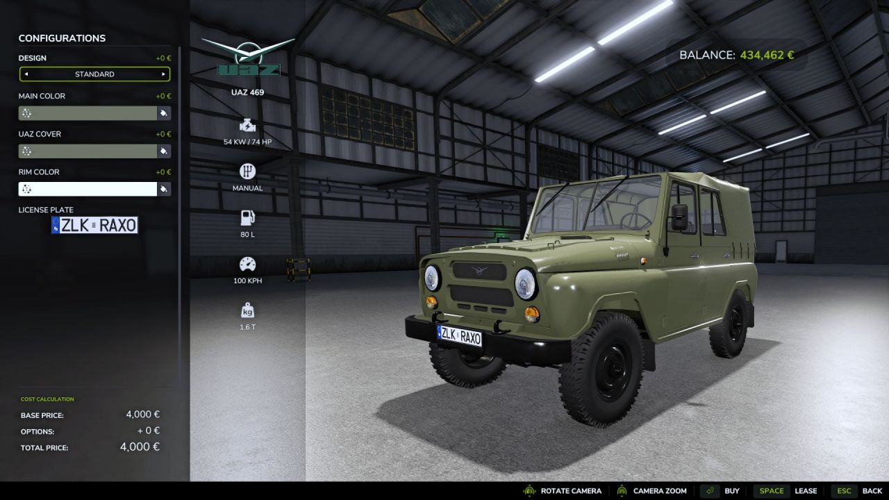 Легендарний Позашляховик UAZ 469 4x4 для Farming Simulator 25 - Скріншоти