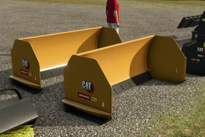 Efektywny Pług Śnieżny CAT Snow Plow do Skid Steer do Szybkiego Usuwania Śniegu w FS25
