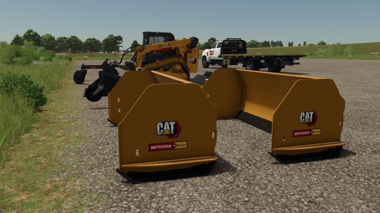 Ефективний Відвал CAT Snow Plow for Skid Steer для Швидкого Прибирання Снігу в FS25