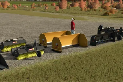 Ефективний Відвал CAT Snow Plow for Skid Steer для Швидкого Прибирання Снігу в FS25 — 4