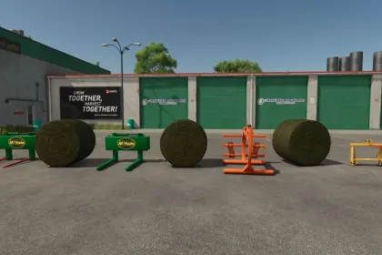 Efficient Round Bale Handlers (McHale 691, Ritchie, Stronga SBS100) — New Bale Grabs in FS25 — 1