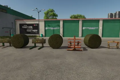 Efficient Round Bale Handlers (McHale 691, Ritchie, Stronga SBS100) — New Bale Grabs in FS25 — 2