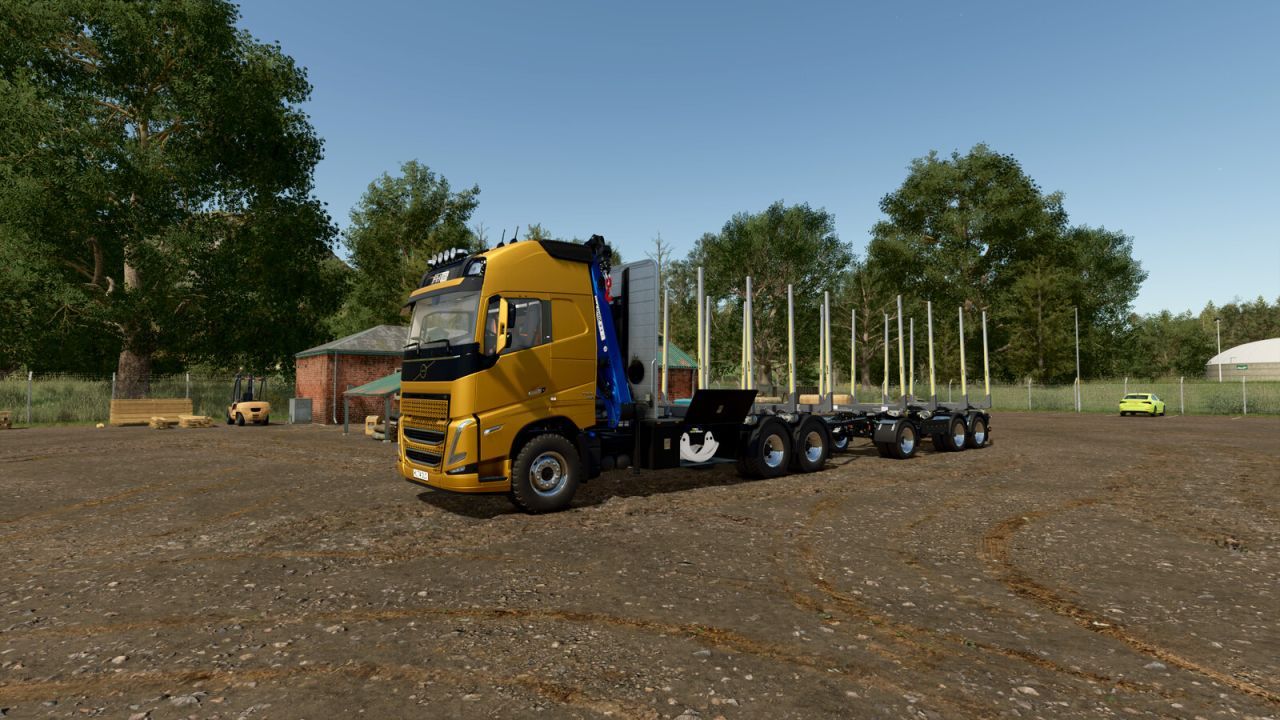 Leistungsstarker Lkw VOLVO FH16 Multicustom Truck mit Kran für Holz und Paletten in FS25