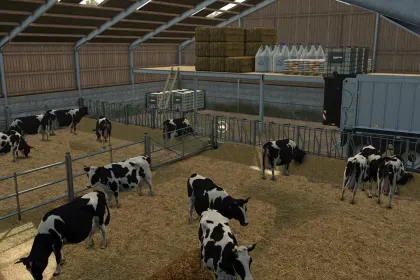 Efficient AutoStorage Animal Barn — Smart Barn with AutoStorage for Farming Simulator 25 — 2