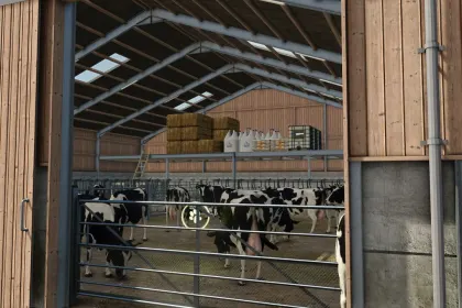 Efficient AutoStorage Animal Barn — Smart Barn with AutoStorage for Farming Simulator 25 — 3