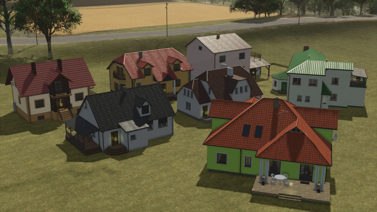 Ефектний Пак Будинків Pack Of Houses From Mlyny — 40 Житлових Об’єктів з Декором для FS25