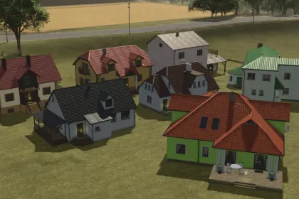 Ефектний Пак Будинків Pack Of Houses From Mlyny — 40 Житлових Об’єктів з Декором для FS25 — 4