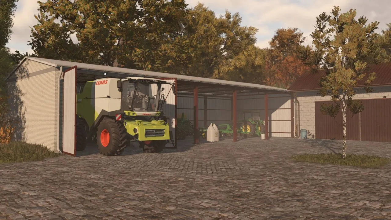 Praktischer Shed mit Garage für Farming Simulator 25