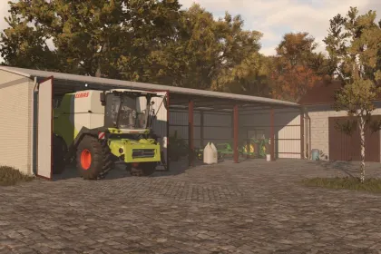 Praktischer Shed mit Garage für Farming Simulator 25 — 1