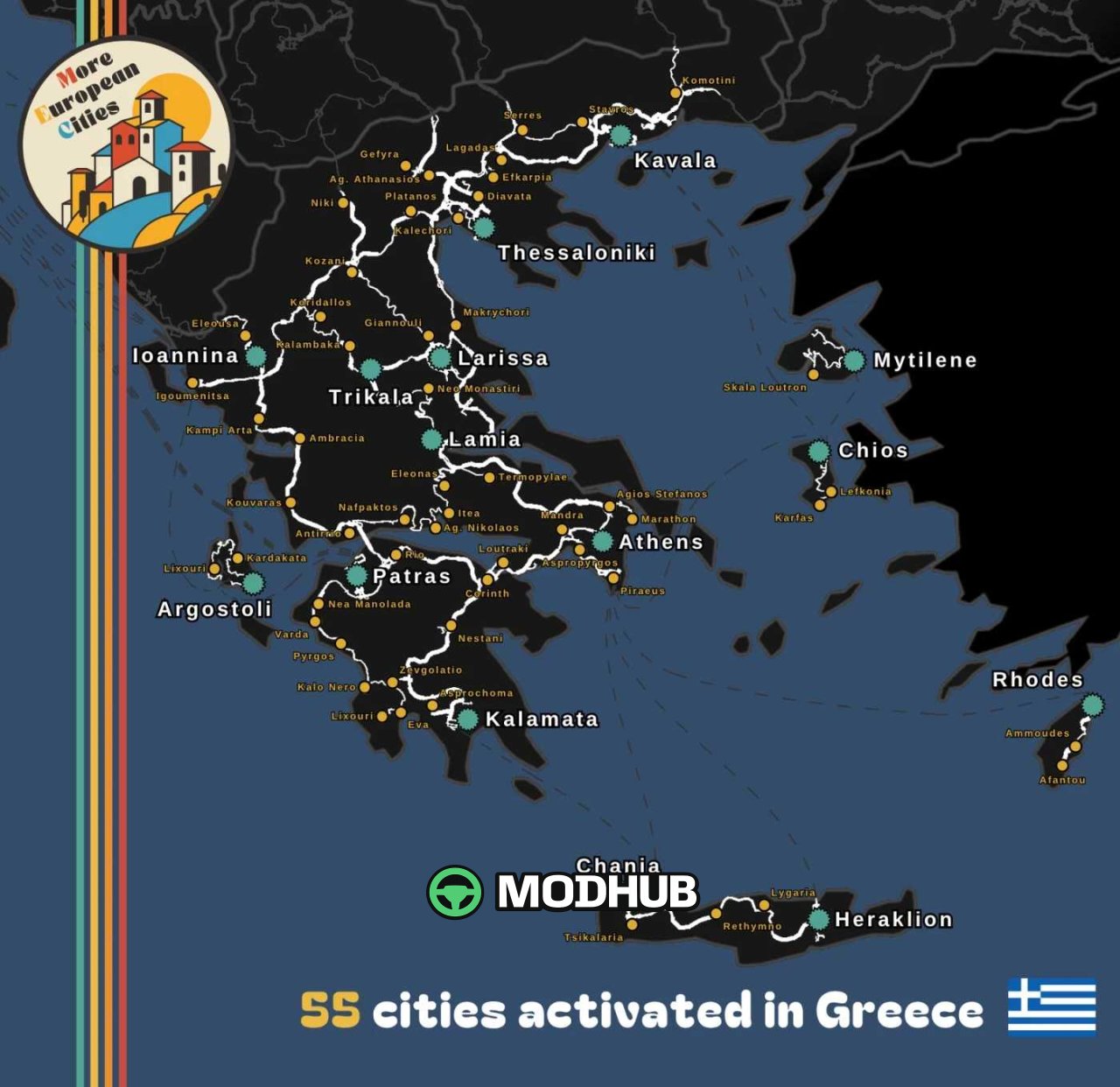 Карта More European Cities v1.0a 1.61 для ETS2