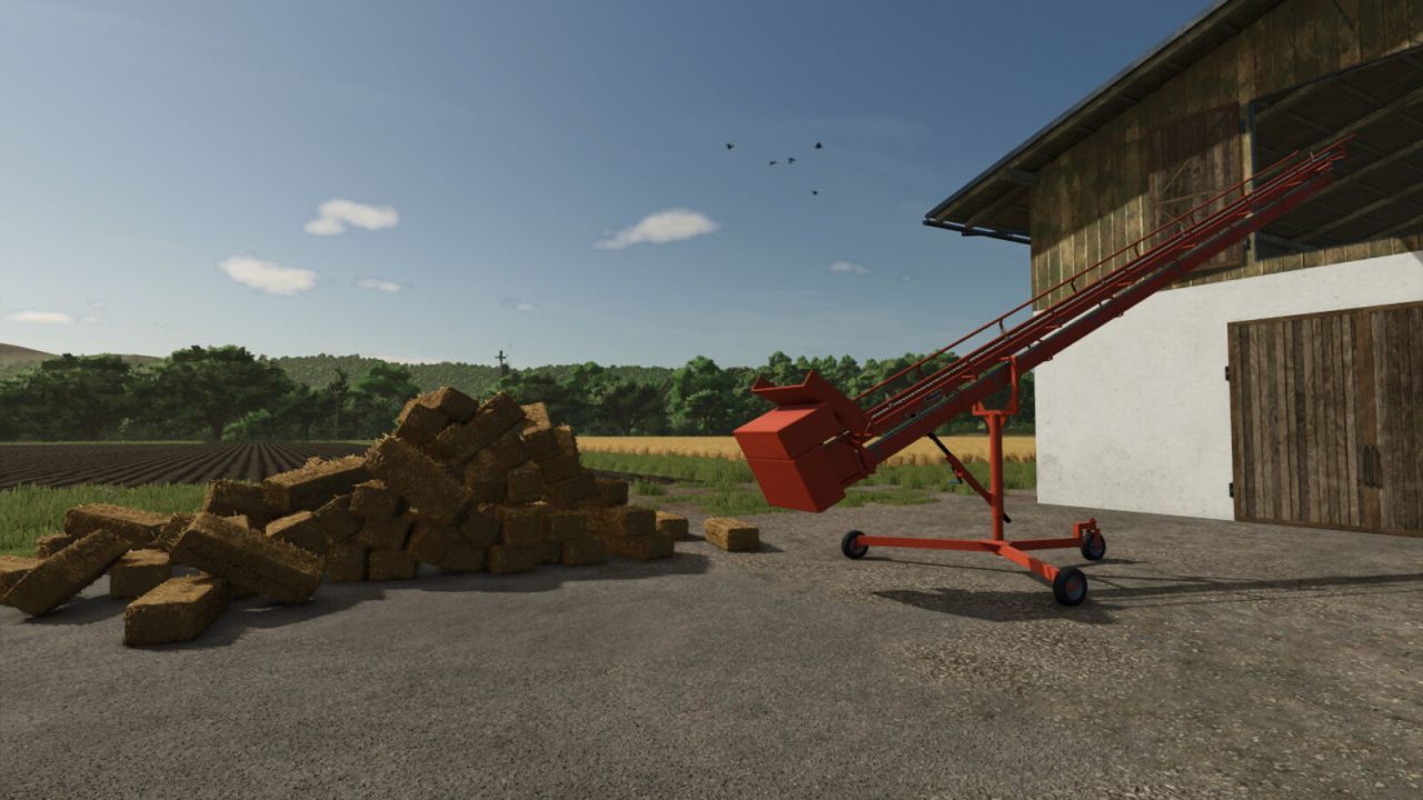 Efficient Hinghaus Ravenna MD11 Conveyor for Quick Bale Transportation in FS25