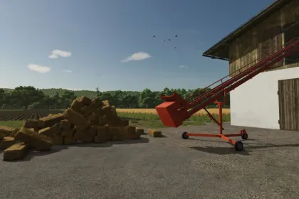 Efficient Hinghaus Ravenna MD11 Conveyor for Quick Bale Transportation in FS25 — 2