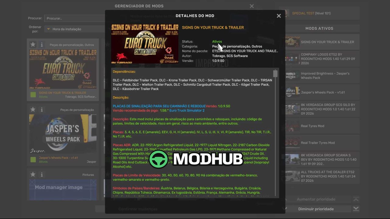 Вантажівка Tobrago Signs для ETS2