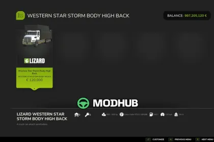 Вантажівка Western Star 49X Storm Body для FS25 — 3