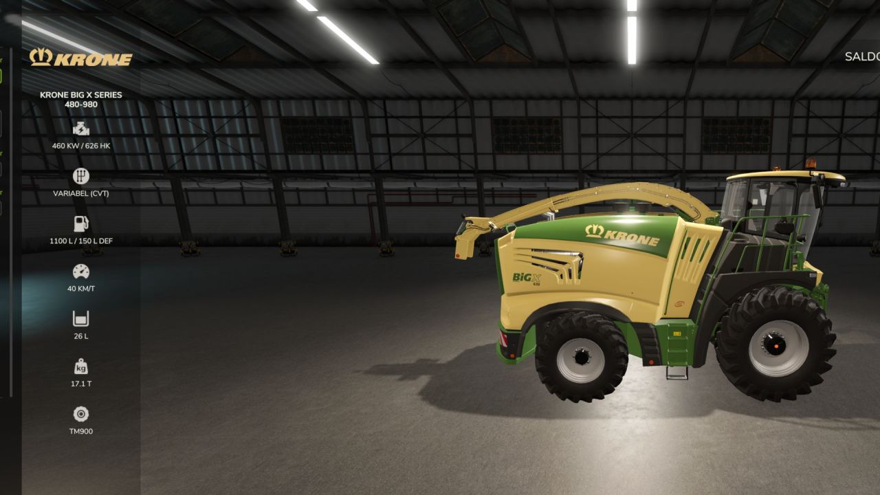 Кормозбиральний комбайн Krone BiG X Series 480-980 для Farming Simulator 25