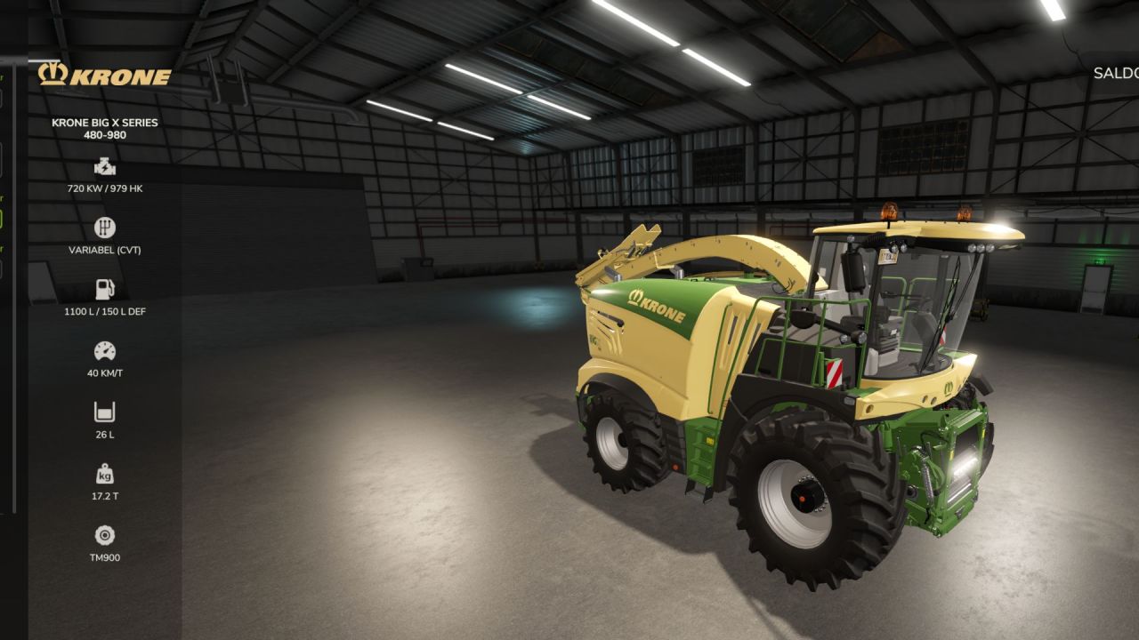 Кормозбиральний комбайн Krone BiG X Series 480-980 для Farming Simulator 25
