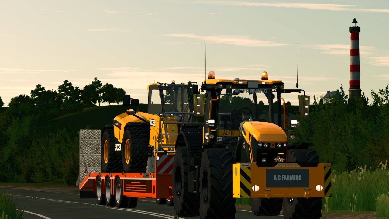 Mocny Traktor JCB Fastrac Edit 220 KM do Szybkiej Pracy w FS25