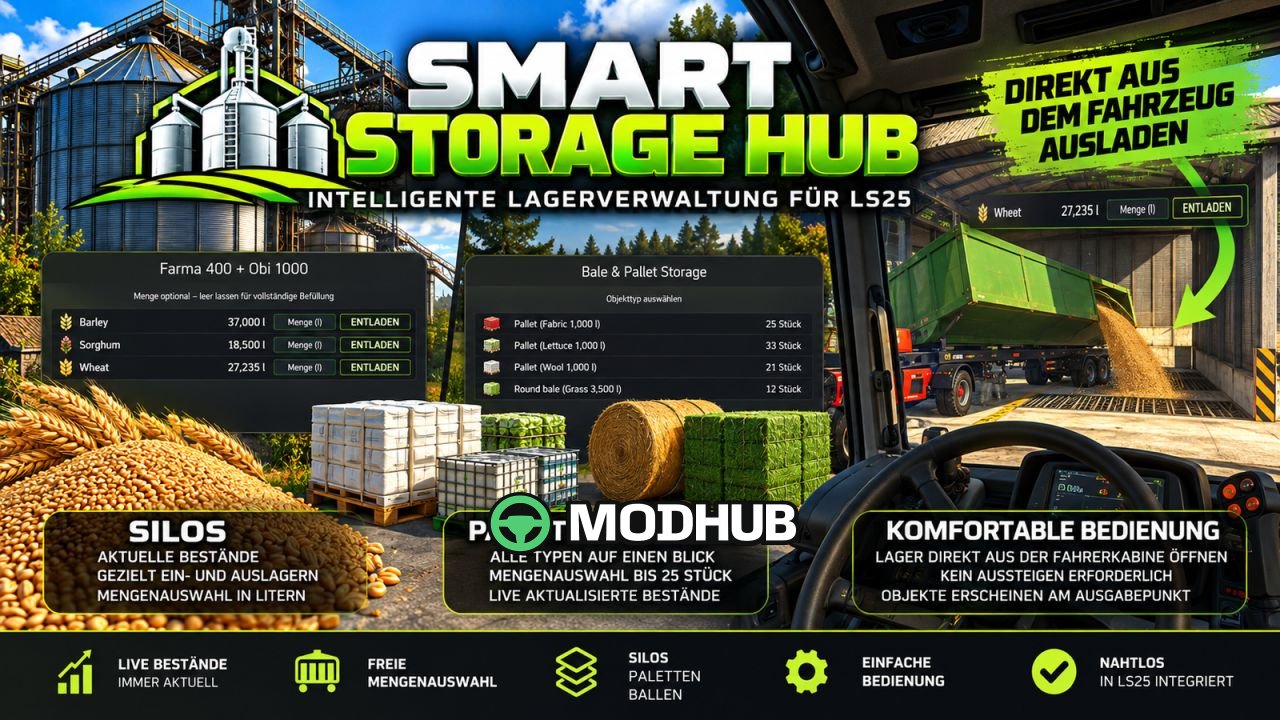 Скрипт Smart Storage Hub V1.0 для FS25