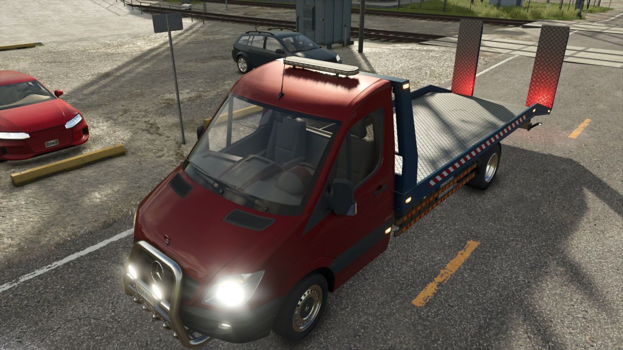 Mocny Ewakuator Mercedes-Benz Sprinter — Szybki Tow Truck do Farming Simulator 25
