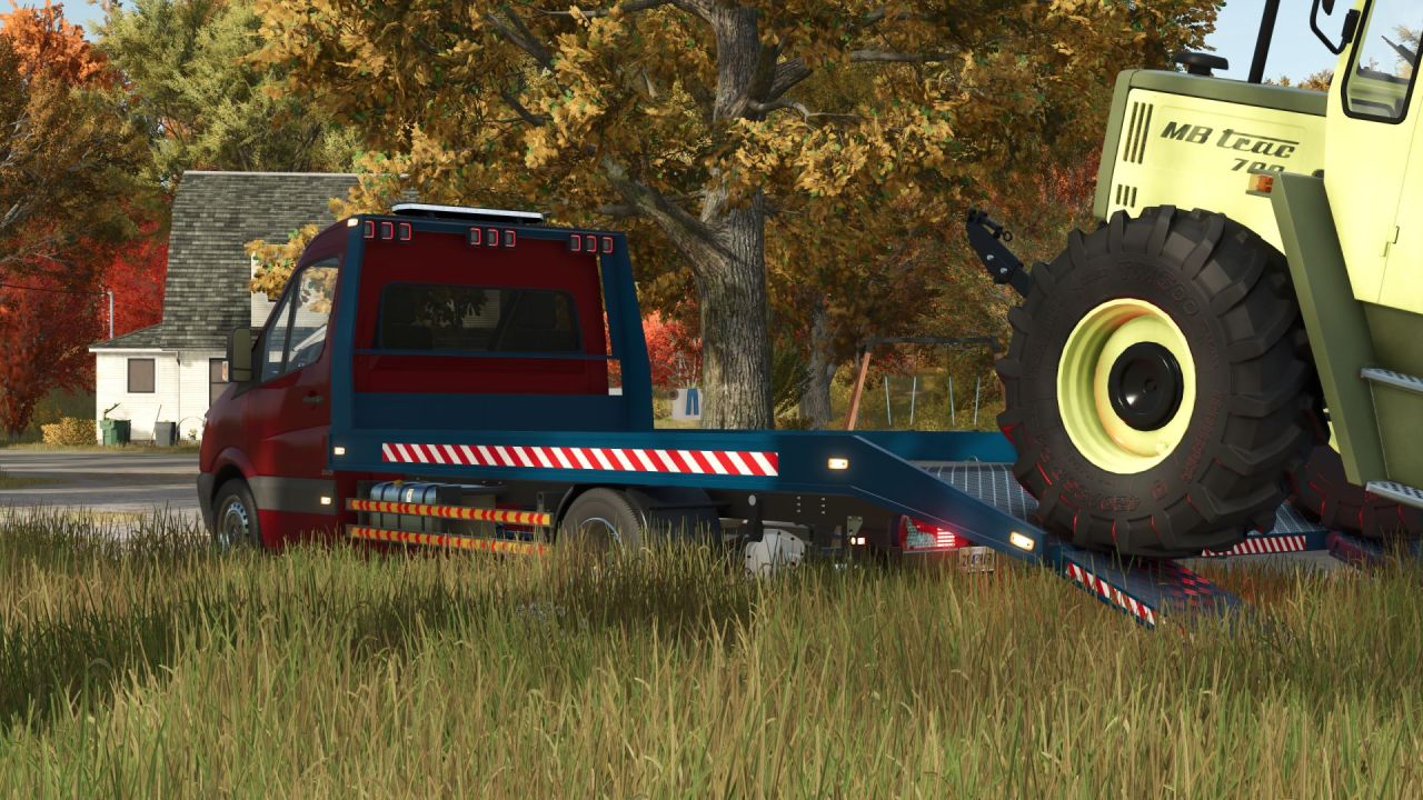 Mocny Ewakuator Mercedes-Benz Sprinter — Szybki Tow Truck do Farming Simulator 25